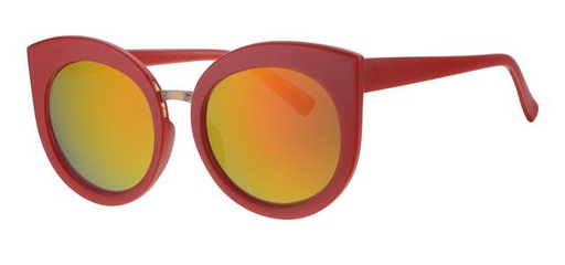 [505117-36001] Børne Solbrille rød med guld bro med røde spejlglas