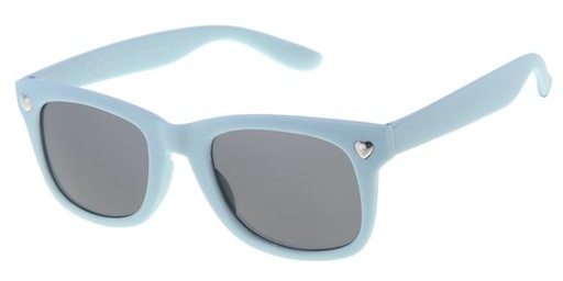 [505119-26026] Børne Solbrille lys blå gummi stel med sølv dekoration, sorte glas