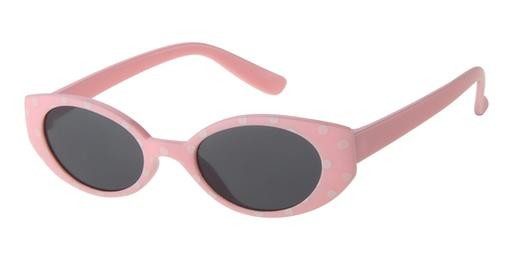 [505181-16017] Børne Solbrille lyserød med hvide prikker og sorte glas