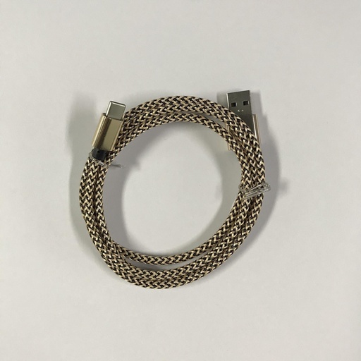 [805704] USB C til USB A flettet guld kabel 1.0 m 2,4 ampere