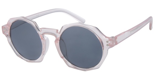 [505216-14025] Børne Solbrille Transperant lys Pink med sølv dekoration og sorte glas