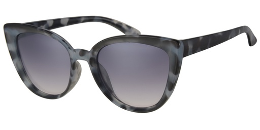 [404418-60787] Solbrille Dame blank grå leopard stel med graduerede sorte glas