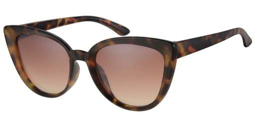 [404419-60787] Solbrille Dame blank brun leopard stel med graduerede brune glas