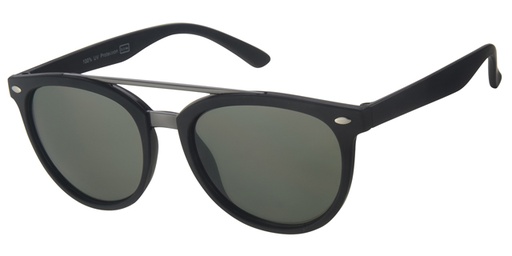[404426-40419] Solbrille Dame sorte stel med gun bro og sølv dekoration samt grønne glas