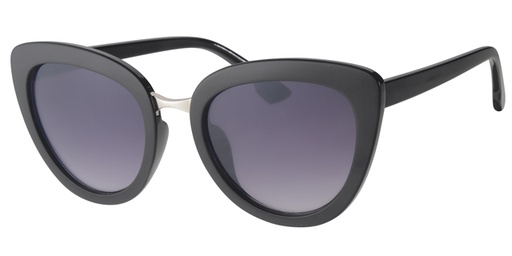 [404441-60771] Solbrille dame blank sort stel med graduerede sorte glas